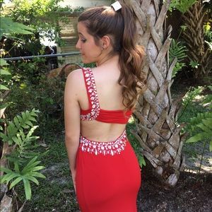 Red Long Silky Dress